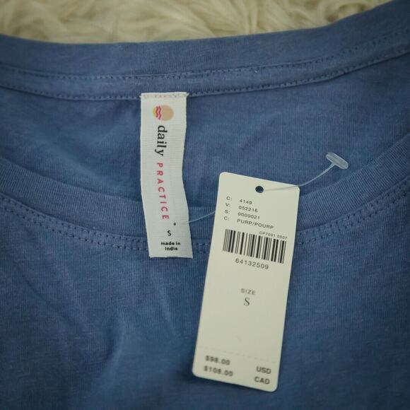 Daily Practice Anthropologie Size Small S Periwinkle Blue Purple Crew Scoop Neck - Picture 5 of 9
